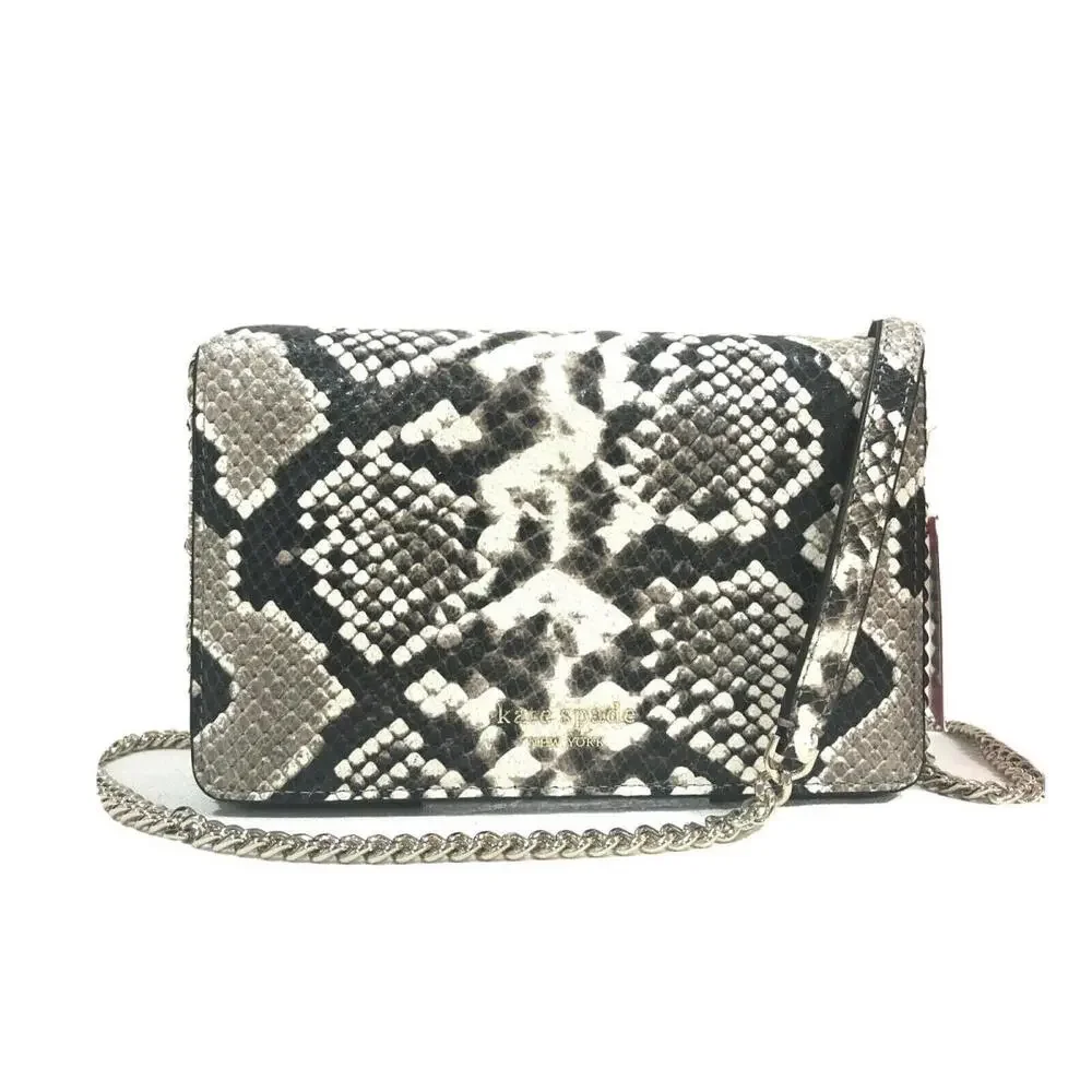 Kate Spade Spencer python-embossed chain wallet Clutch Crossbody